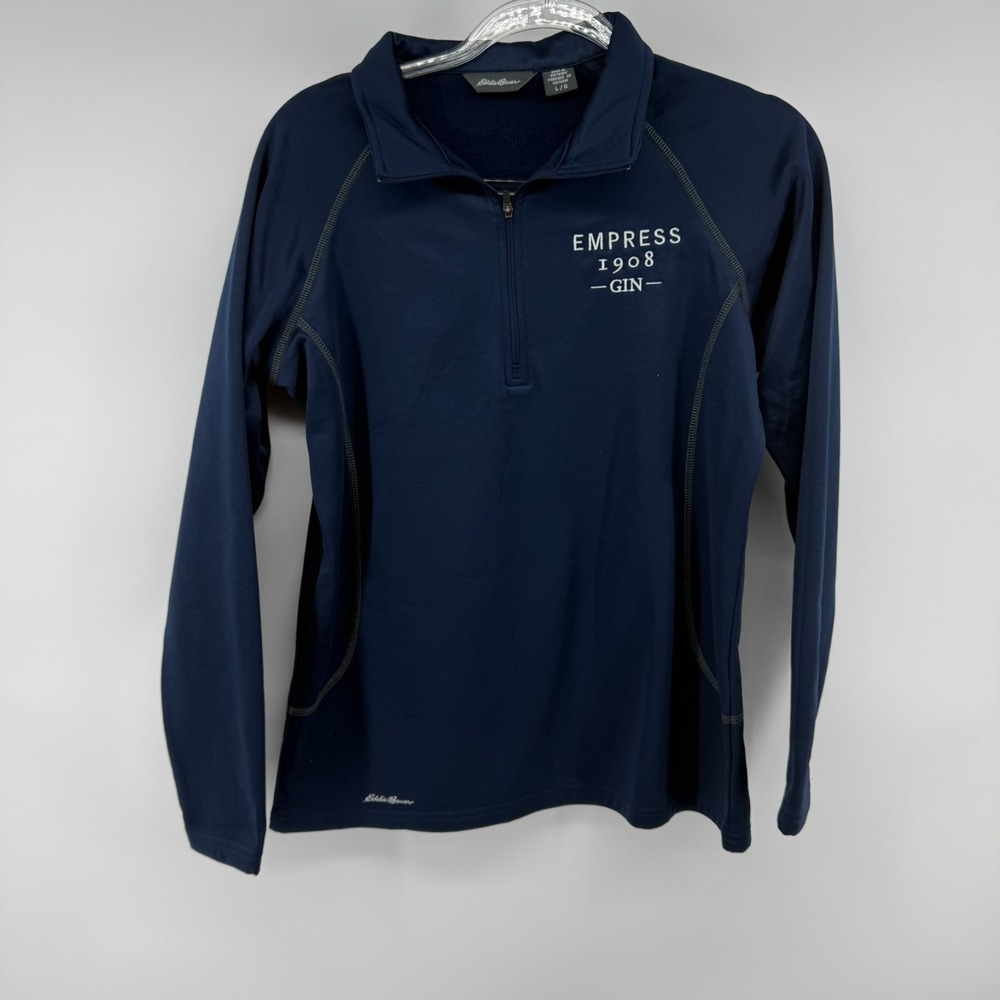 Eddie Bauer‎ Smooth Fleece 1/2 Zip Sweatshirt Womens Large Navy Blue Base Layer